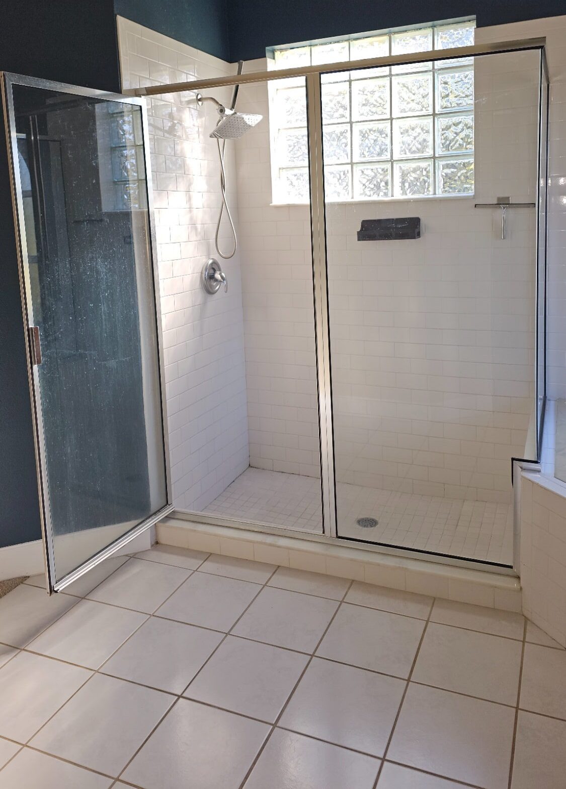 Before Master shower cleaned